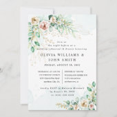 Invitation Dusty Blue Eucalyptus Greenery Mariage succulent (Devant)