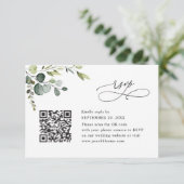 Invitation Dusty Blue Eucalyptus Greenery Wedding RSVP Card (Debout devant)