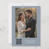 Invitation Dusty Blue Eucalyptus QR Code Mariage photo (Dos)