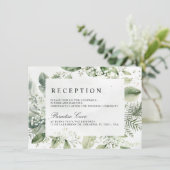 Invitation Dusty Blue Eucalyptus Réception de mariage botaniq (Debout devant)