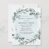 Invitation Dusty Blue Eucalyptus Vert Brunch & Bubbly (Devant)