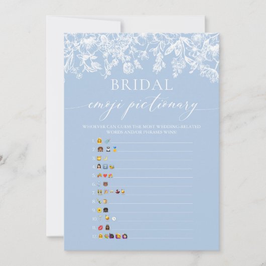 Invitation Dusty Blue Fête des mariées Emoji jeu de photos (Devant)
