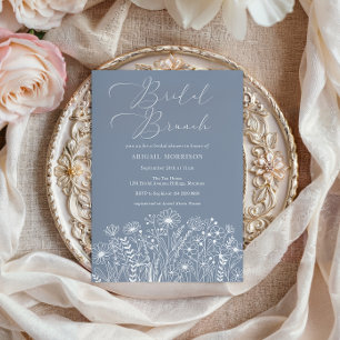 Invitation Dusty Blue Fleur sauvage Boho Bridal Brunch Douche