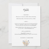 Invitation Dusty Blue Fleur sauvage Budget All-In-One Mariage (Dos)