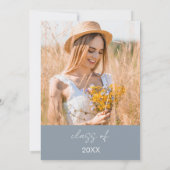 Invitation Dusty Blue Fleur sauvage Graduation Party Boho Blo (Dos)