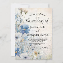 Dusty Blue Fleur sauvage Photo QR Code Mariage