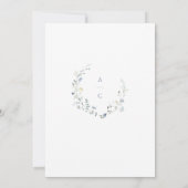 Invitation Dusty Blue Fleur sauvage Rustic Boho Mariage monog (Dos)