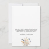 Invitation Dusty Blue Fleurs sauvages Mariage officiel (Dos)
