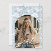 Invitation Dusty Blue Floral Arch Graduation Invite (Dos)
