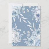 Invitation Dusty Blue Floral Baby dans le Baby shower de fleu (Dos)