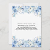 Invitation Dusty Blue Floral Baby shower de thé l'après-midi (Dos)