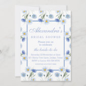 Invitation Dusty Blue Floral Boho Fête des mariées de printem (Devant)