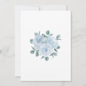 Invitation Dusty Blue Floral Botanique Rose Mariage (Dos)