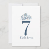 Invitation Dusty Blue Floral Custom Table Number (Devant)