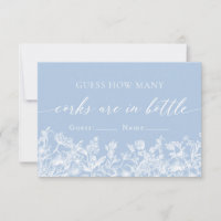 Dusty Blue Floral Devine Combien De Corks Jeu