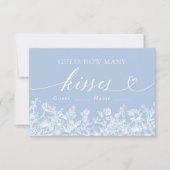 Invitation Dusty Blue Floral Devinez Combien De Baisers Jeu (Devant)