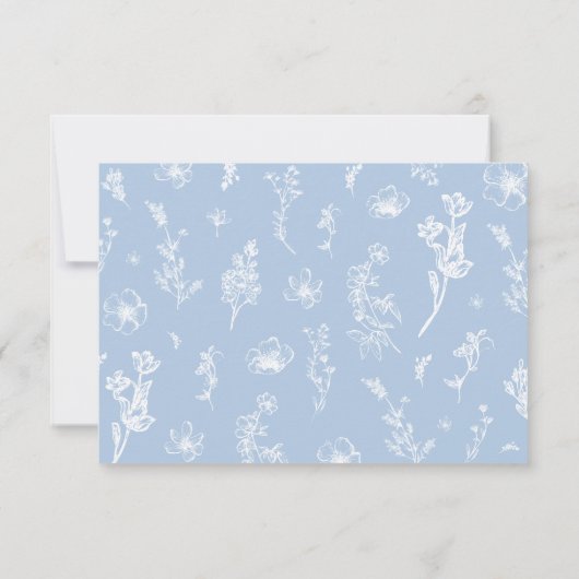 Invitation Dusty Blue Floral Devinez Combien De Baisers Jeu (Dos)