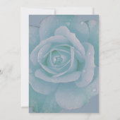 Invitation Dusty Blue Floral Élégant Rose Classy Mariage (Dos)