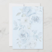 Invitation Dusty Blue Floral Élégante Fête des mariées (Dos)