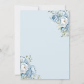 Invitation Dusty Blue Floral En vichy Baby shower (Dos)