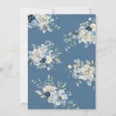 Invitation Dusty Blue Floral Enregistrer La Date Boho Enregis (Dos)