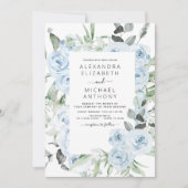 Invitation Dusty Blue Floral Eucalyptus Mariage Invi (Devant)