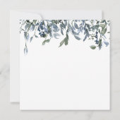Invitation Dusty Blue Floral Fête des mariées de verdure (Dos)