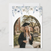 Invitation Dusty Blue Floral Graduation Party Invite (Dos)