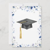 Invitation Dusty Blue Floral Graduation Party Invite (Dos)