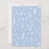 Invitation Dusty Blue Floral Je t'aime autour du monde Jeu (Dos)