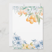 Invitation Dusty Blue Floral & Lemon Bridal Tea Fête des mari (Dos)