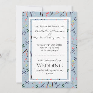 Invitation Dusty Blue Floral MARIAGE