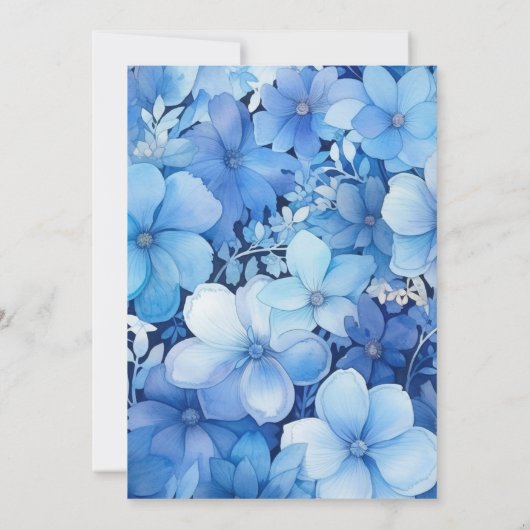 Invitation Dusty Blue Floral Mariage (Dos)