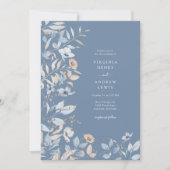 Invitation Dusty Blue Floral Mariage (Devant)