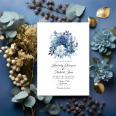 Invitation Dusty Blue Floral Mariage