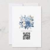 Invitation Dusty Blue Floral Mariage (Dos)