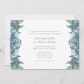 Invitation Dusty Blue Floral Mariage botanique (Devant)