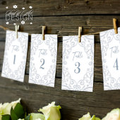 Invitation Dusty Blue Floral Mariage de dentelle Numéro de ta