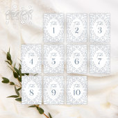 Invitation Dusty Blue Floral Mariage de dentelle Numéro de ta