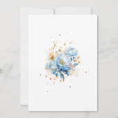 Invitation Dusty Blue Floral Mariage or (Dos)