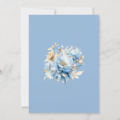Invitation Dusty Blue Floral Mariage or (Dos)