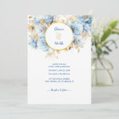Invitation Dusty Blue Floral Mariage or (Debout devant)