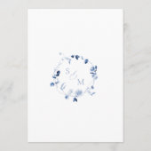 Invitation Dusty Blue Floral Monogram Wedding Details Card  (Dos)