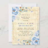 Invitation Dusty Blue Floral Musical Bridesmaids Déjeuner (Devant)