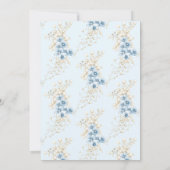 Invitation Dusty Blue Floral Pearls & Prosecco Fête des marié (Dos)