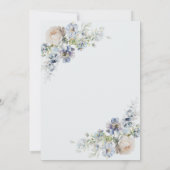 Invitation Dusty Blue Floral Photo Couples Douche (Dos)