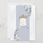 Invitation Dusty Blue Floral Princess Castle Royal Quince (Dos)