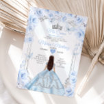 Invitation Dusty Blue Floral Princess Mis Quince 15 Anos<br><div class="desc">Dusty Blue Floral Princess Mis Quince 15 Anos Invitation Mis Quince 15 Anos,  16e Anniversaire Papillon.</div>
