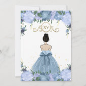 Invitation Dusty Blue Floral Princess Mis Quince Quinceañera (Dos)