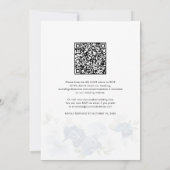 Invitation Dusty Blue Floral QR Code tout en un Mariage (Dos)